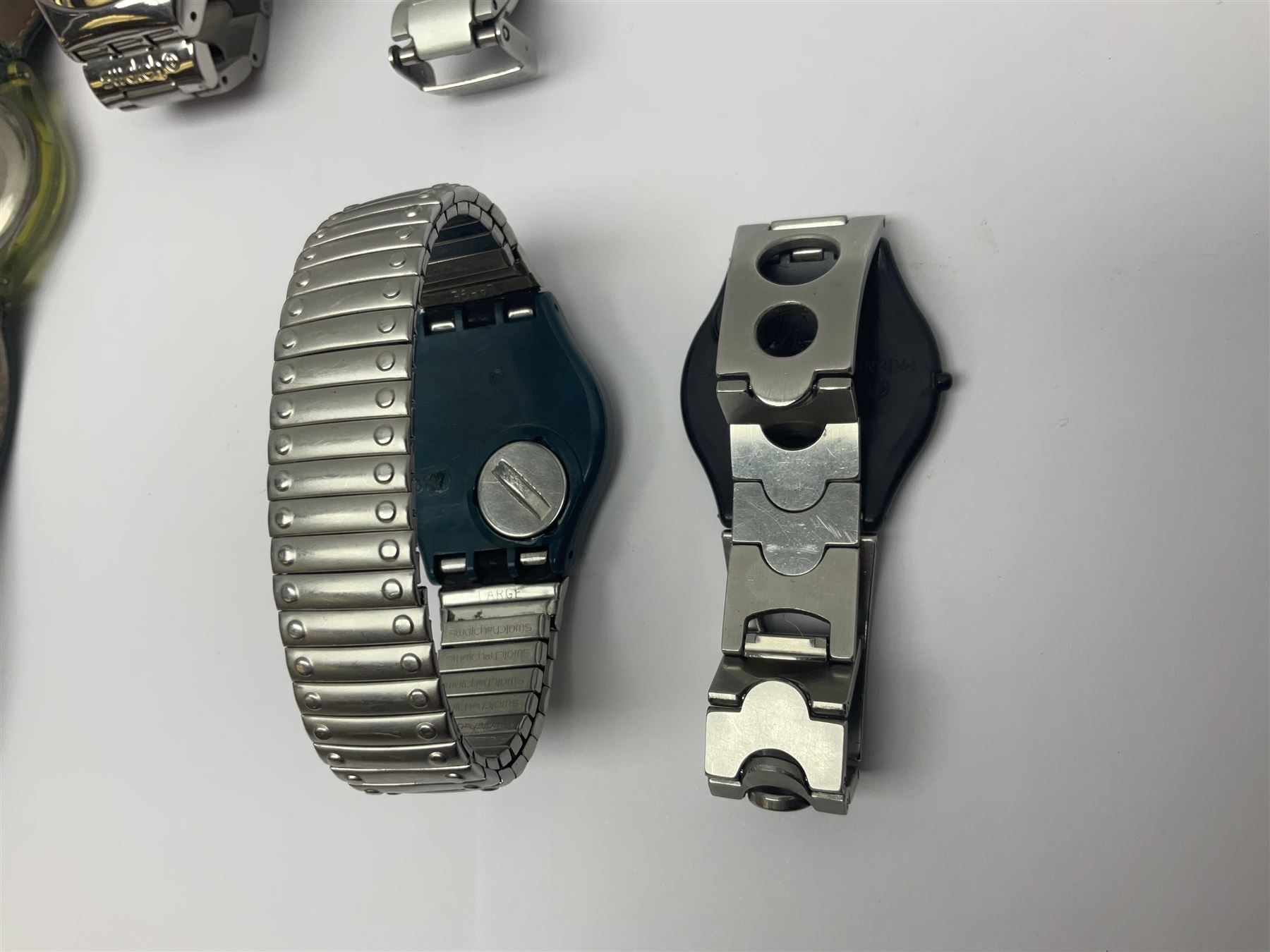 Six Swatch wristwatches, including automatic example