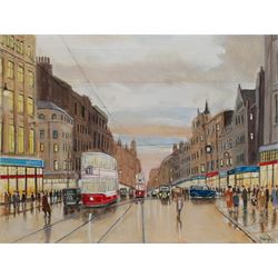 Gary Haigh (Northern British Contemporary): 'Market Street 1938', oil on canvas signed 30cm x 40cm (unframed)