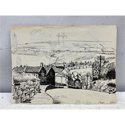Jack Rigg (British 1927-2023): Preliminary sketch for 'Bank Top - Robin Hood's Bay 1962', ink signed, variously inscribed 18cm x 24cm (unframed)