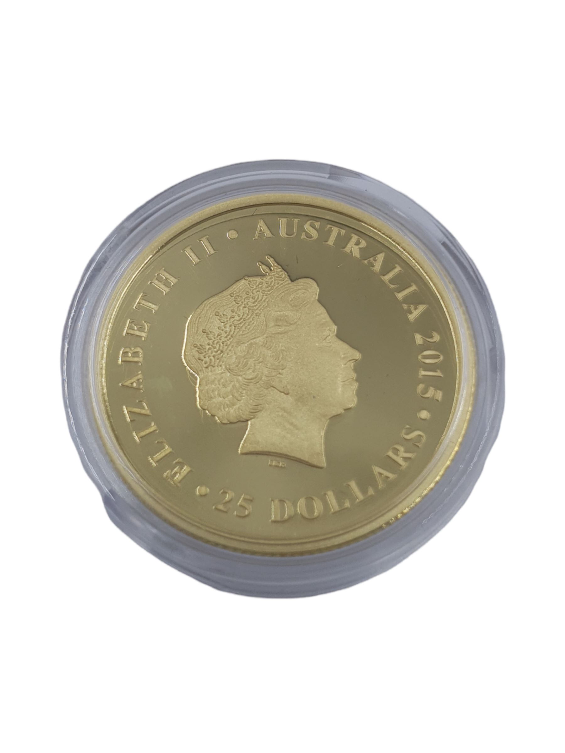 Queen Elizabeth II Australia 2015 gold proof full sovereign (25 dollars) coin, Perth mint, cased with certificate