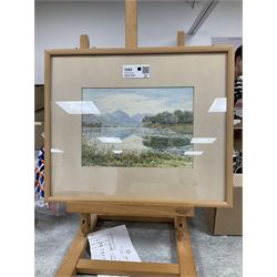 Valentine Green (20th century): Calm River Landscape in Summer, pair of watercolours signed and dated 1944 both 18.5cm x 26cm (2)