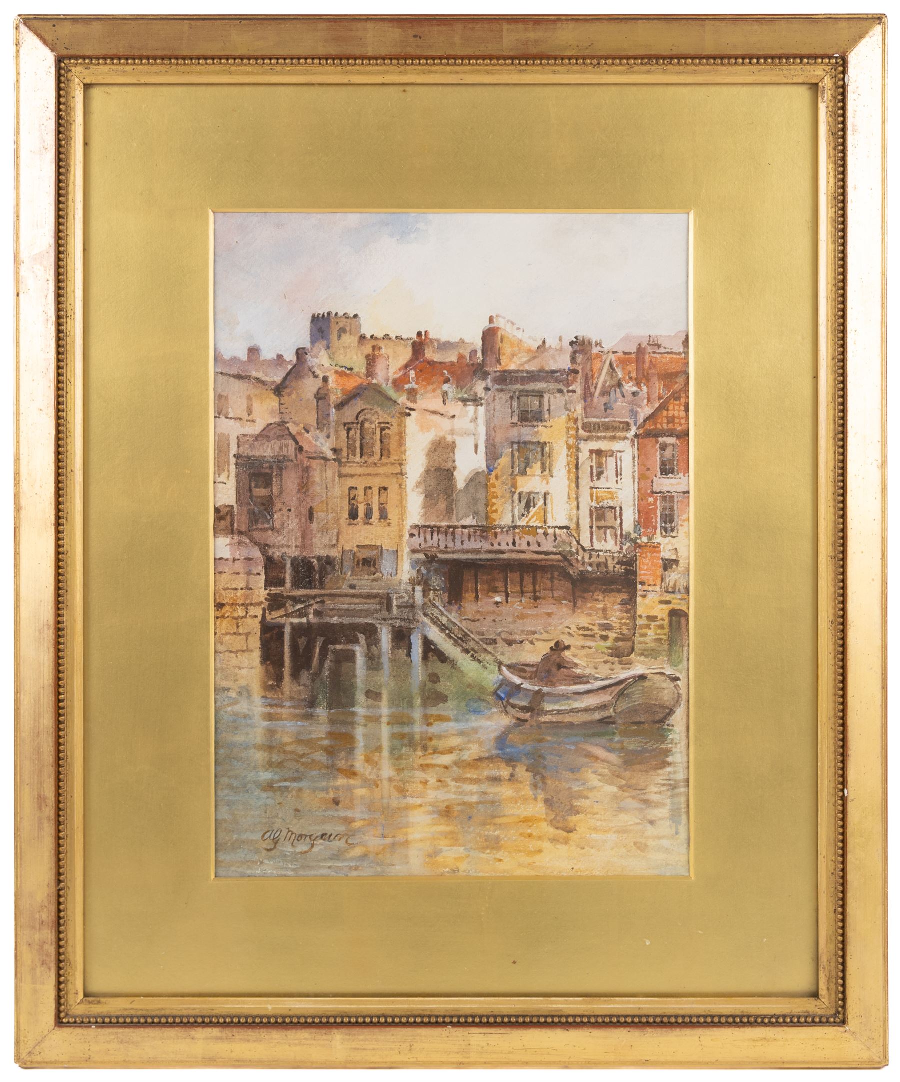 Alfred George Morgan (British 1848-1930): 'The Forge', View of Rigg Mill - Whitby and Distant View of Whitby Castle, set of three watercolours signed max, one titled verso 40cm x 26cm (3)
