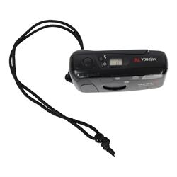 Yashica T4 35mm compact camera, serial no. 120026, with a Carl Zeiss T* 35mm f3.5 Tessar lens and wrist strap