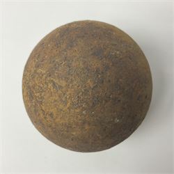 French 6lb cannon ball purchased at the site of the Battle of Waterloo D8.5cm