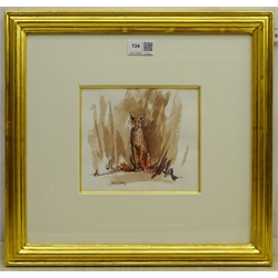 Jonathan Kenworthy (British 1943-): African Lynx, watercolour and ink signed 15cm x 17cm 
Notes: also included 'Nomads' by Jonathan Kenworthy pub. 2011; 'People of the Desert' Coe Kerr Gallery, New York exhibition catalogue 1985 and a signed print