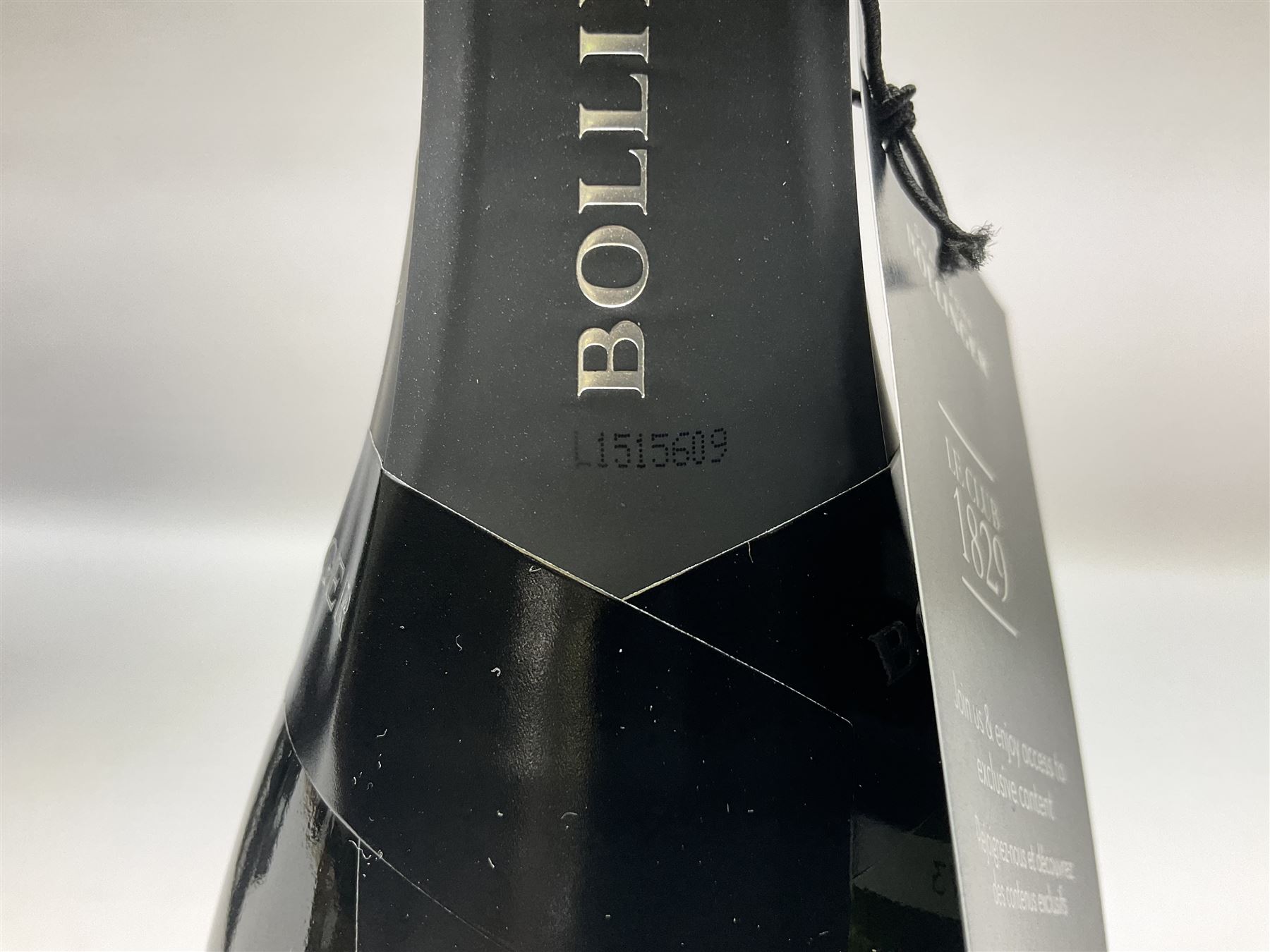 Bollinger Millesime 2009 James Bond 007 Spectre champagne, housed in original black twist open presentation case, with tags and bag, 75cl, 12% vol