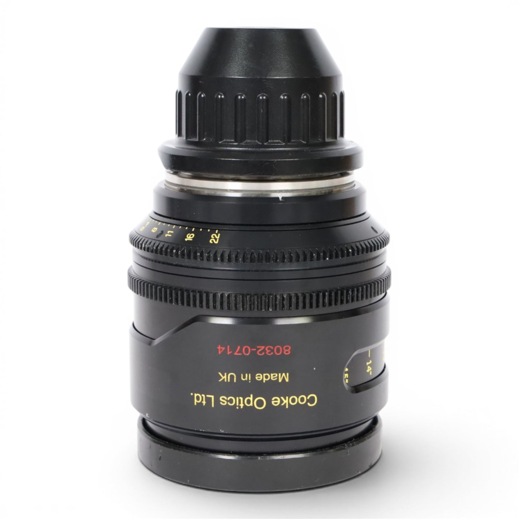 Cooke Mini S4/i 32mm T2.8 prime lens with PL mount, serial no. 8032-0714, with front and back lens caps