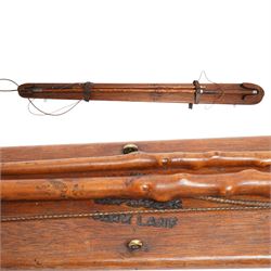 Callow & Son - 19th century travelling coaching whip, the two part yew wood shaft, with si...