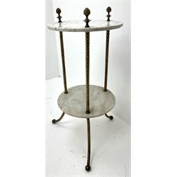 Brassed and marble two tier stand