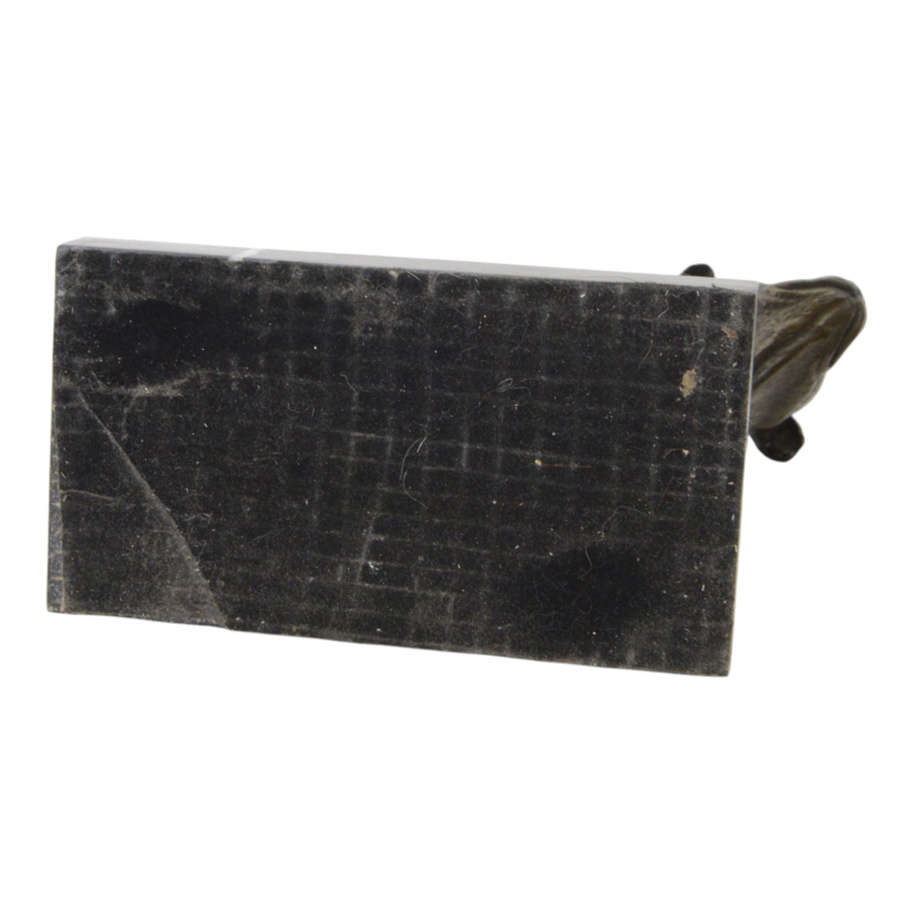 Bronze figure of a Staffordshire bull terrier, upon a rectangular base, H14cm