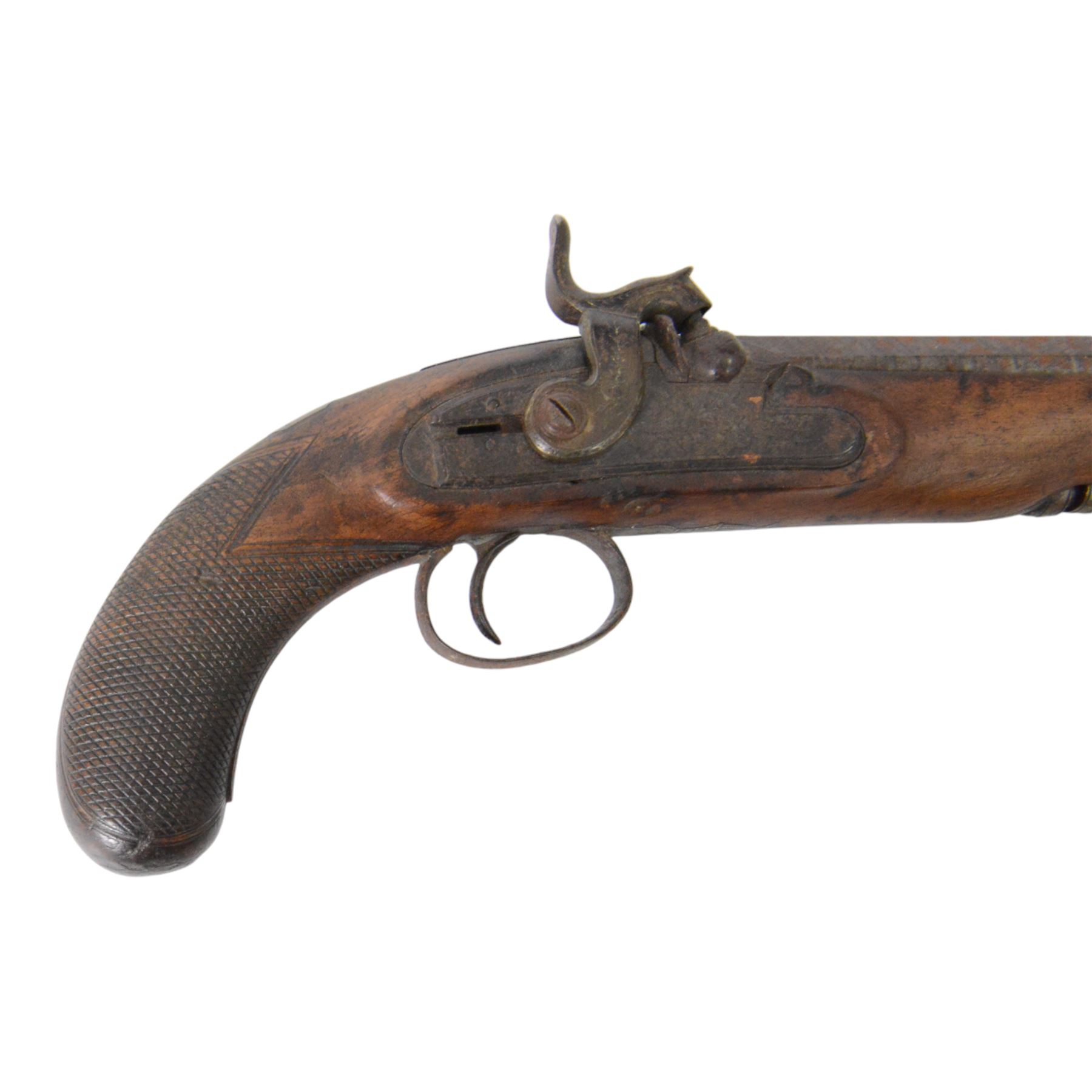 19th Century percussion belt pistol by Smith with, 6