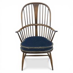 Ercol - mid century dark elm Windsor chair