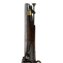 19th century Tower percussion pistol, with lock stamped 'Tower' and with crown over 'GR' cypher, with steel ram rod, walnut with brass butt plate, overall L38cm