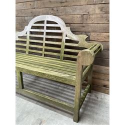 Solid teak Lutyens design garden bench
