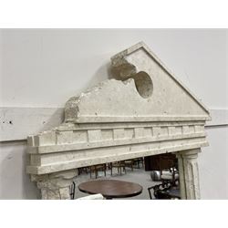 Cast architectural stone effect console table with mirror