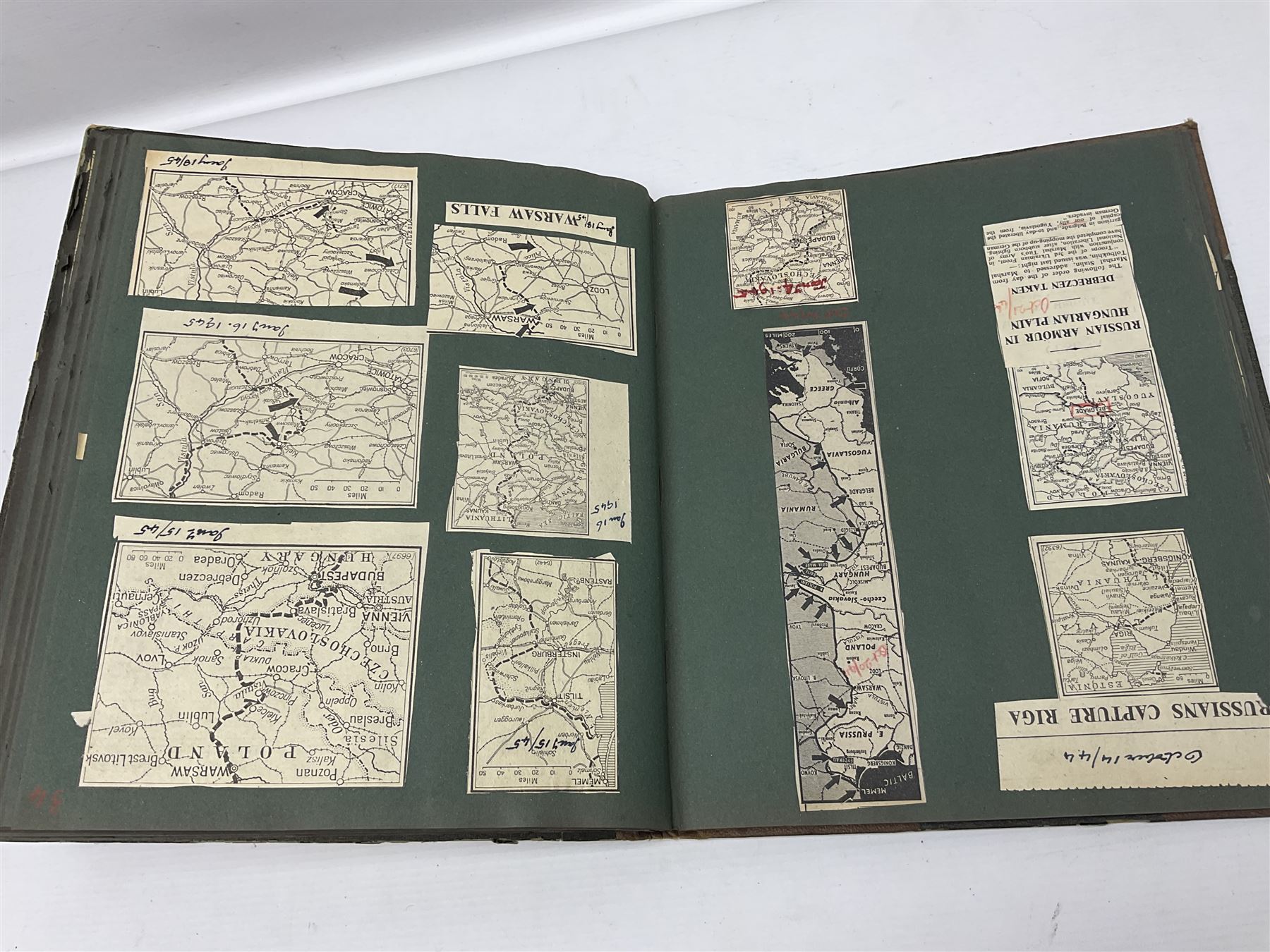 Scrap book of WWII maps, and Maurice, The Franco-German War, from the library of William Thomas, Baron Bolton