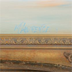 Michael Lawrence (British Contemporary): Merchant Vessels off a North African Port, oil on board signed 25cm x 71cm