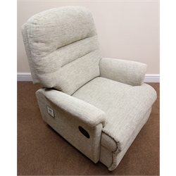  Sherborne manual reclining armchair upholstered in natural fabric, W85cm  