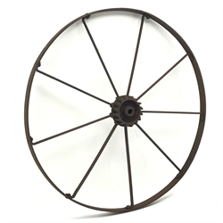  Wrought metal spoked wheel, D137cm  
