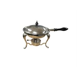 Victorian silver plate chafing dish, together with other silver plate, in three boxes 