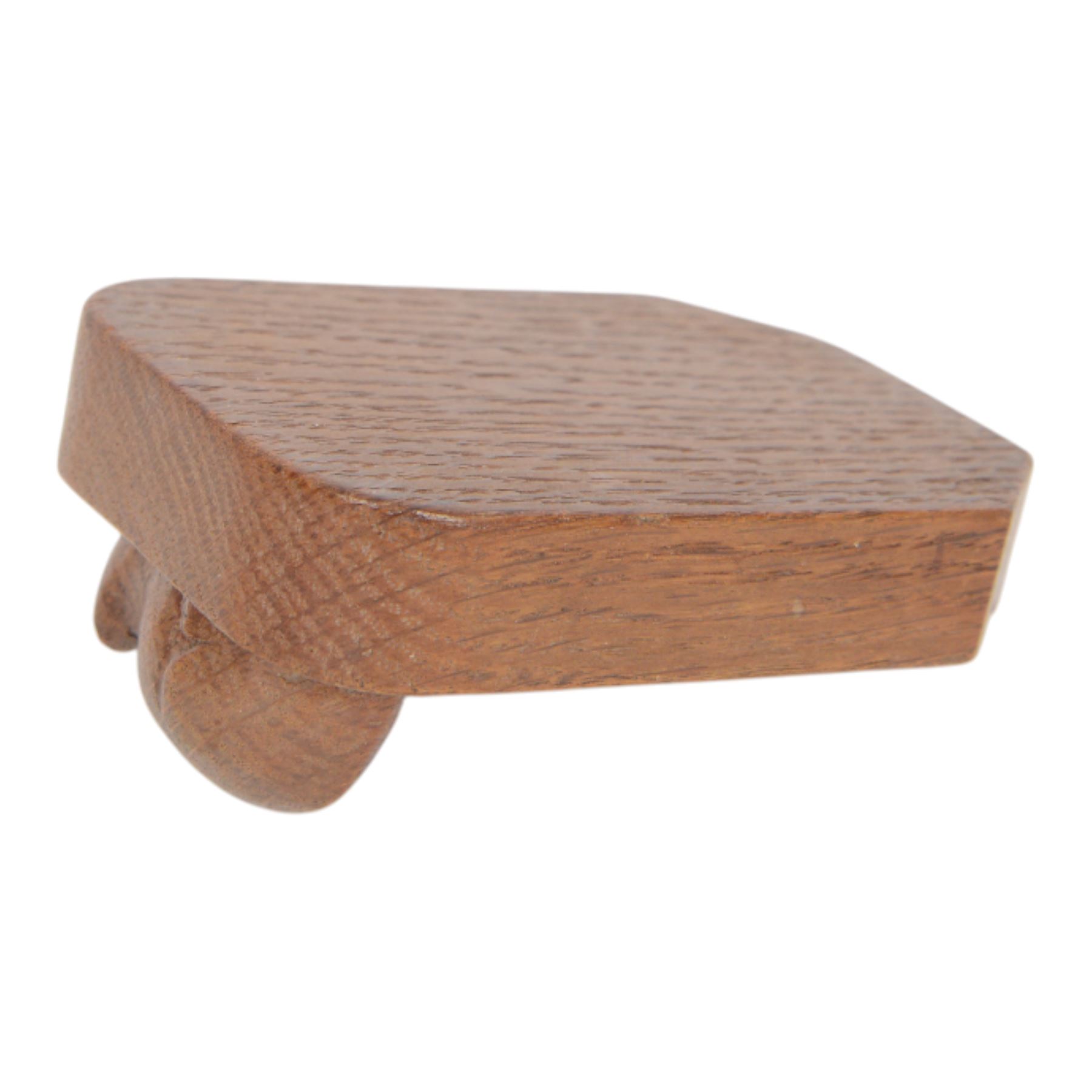 Mouseman - tooled oak ashtray, rectangular form with canted and rounded corners, carved with mouse signature, by the workshop of Robert Thompson, Kilburn, W10cm