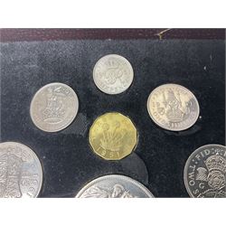 King George VI 1951 Festival of Britain ten coin proof set, housed in The Royal Mint maroon case