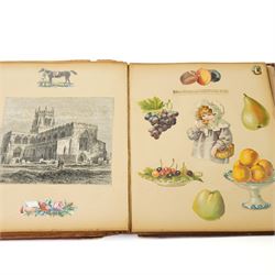 Victorian greetings card album and a scrap book with military and other scraps (2)