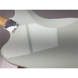 Fender Jaguar electric guitar, American Custom Shop vintage re-issue, probably in seafoam green, with tremolo arm, serial no.V1317106, L101cm; in American G&G Fender fitted hard case with paperwork