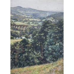 John Dobby Walker (British 1863-1925): Arthington Viaduct, watercolour signed 37cm x 27cm