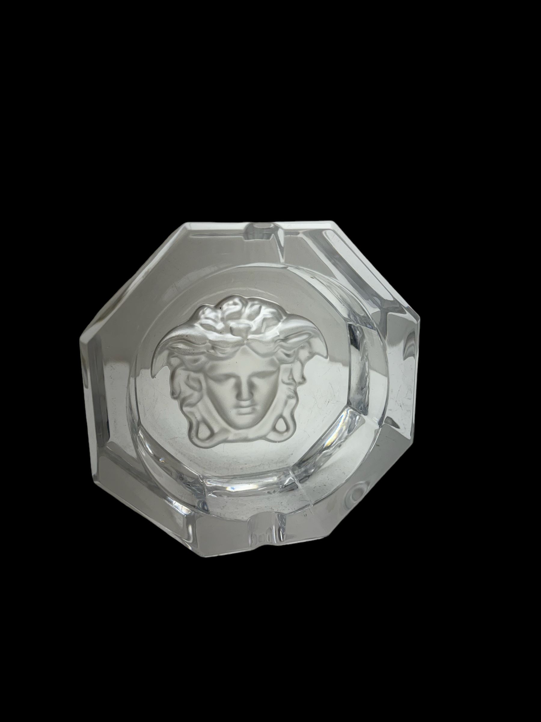 Rosenthal for Versace octagonal glass ashtray, D13cm 