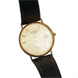 Rotary gentleman's 9ct gold quartz wristwatch, on leather strap