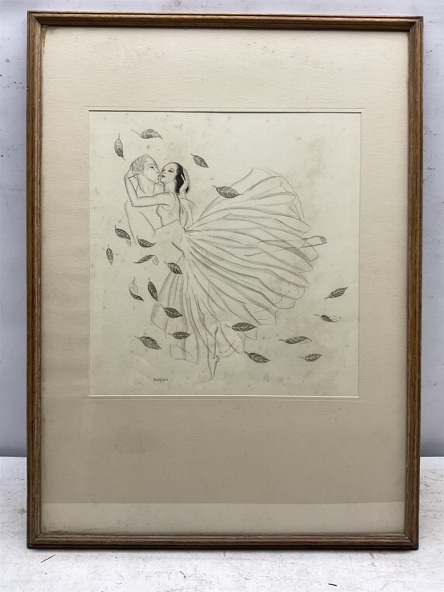Cecil Mary Leslie (British 1900-1980): 'The Love Poem', pencil and watercolour signed, titled on gallery label verso 30cm x 29cm 
Provenance: with the Albany Gallery, Sackville Street, label verso