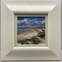 Kate Philp (Scottish 1973-): Summer Coastline, acrylic on canvas signed 19cm x 19cm