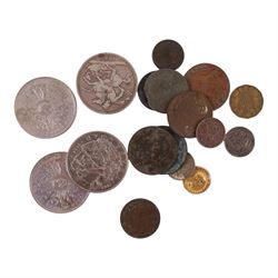 Coins, including Queen Victoria 1889 silver one crown, Queen Elizabeth II 2005 five pound,...