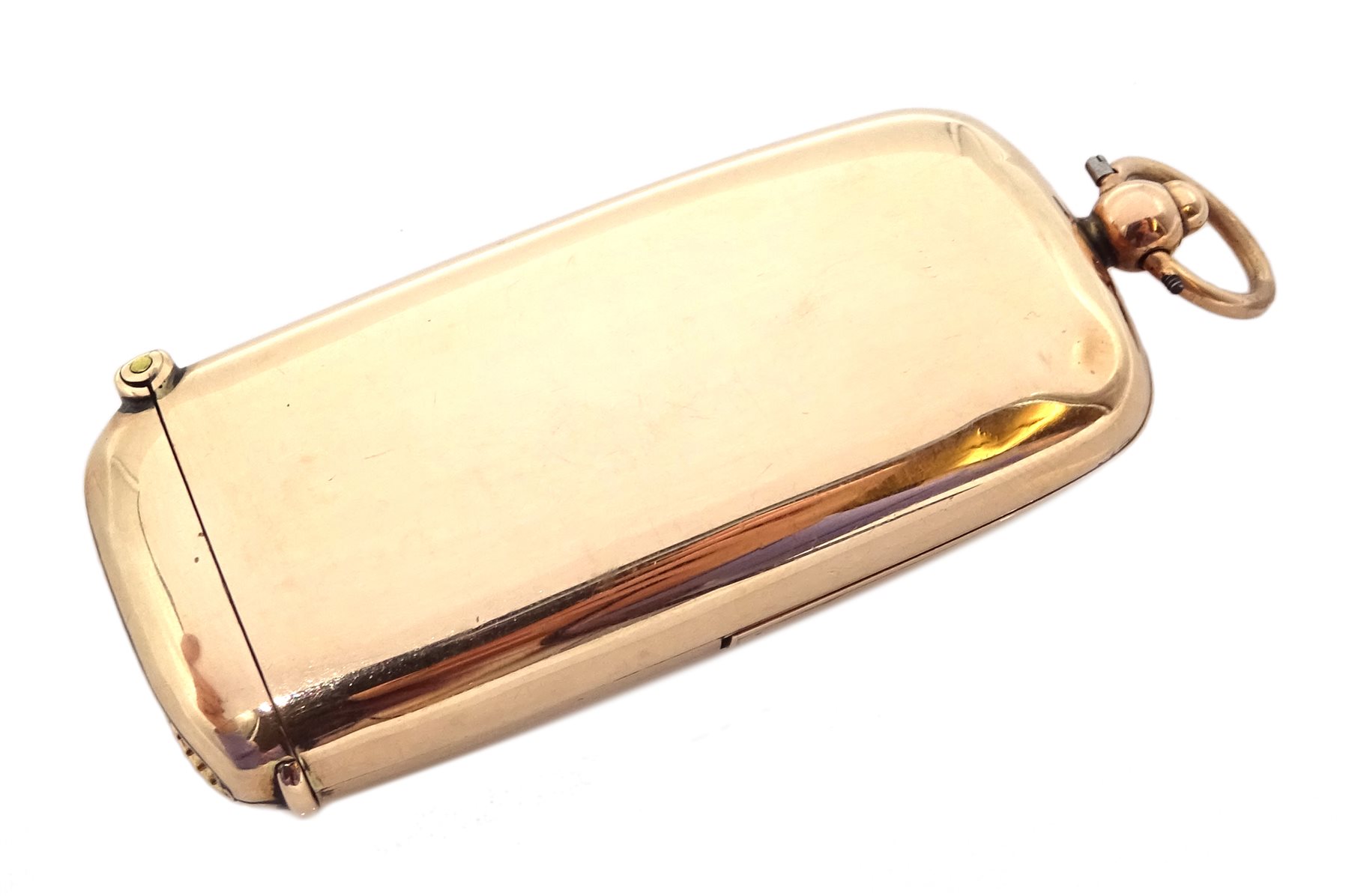 Edwardian 9ct rose gold combination vesta case and sovereign holder by Rolason Brothers, Chester 1903, approx 31.2gm