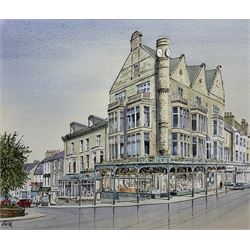 George 'Griff' Griffiths (British 1939-2017): Betty's Tea Room Harrogate, watercolour signed 32cm x 39cm