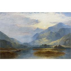  George Blackie Sticks (British 1843-1900): 'Loch Venachar - Sunset', oil on canvas, signed tilted and dated 1874 verso 50cm x 75cm 
Provenance: private collection, purchased Tennants 10th April 2008 Lot 1386