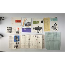 Leica M3 camera body, 1959, chrome finish, serial number '986937', fitted with 'Ernst Leitz GmbH Wetzlar Summicron f=5cm 1:2 Nr.1592614' lens, with Leica M3 instruction booklet