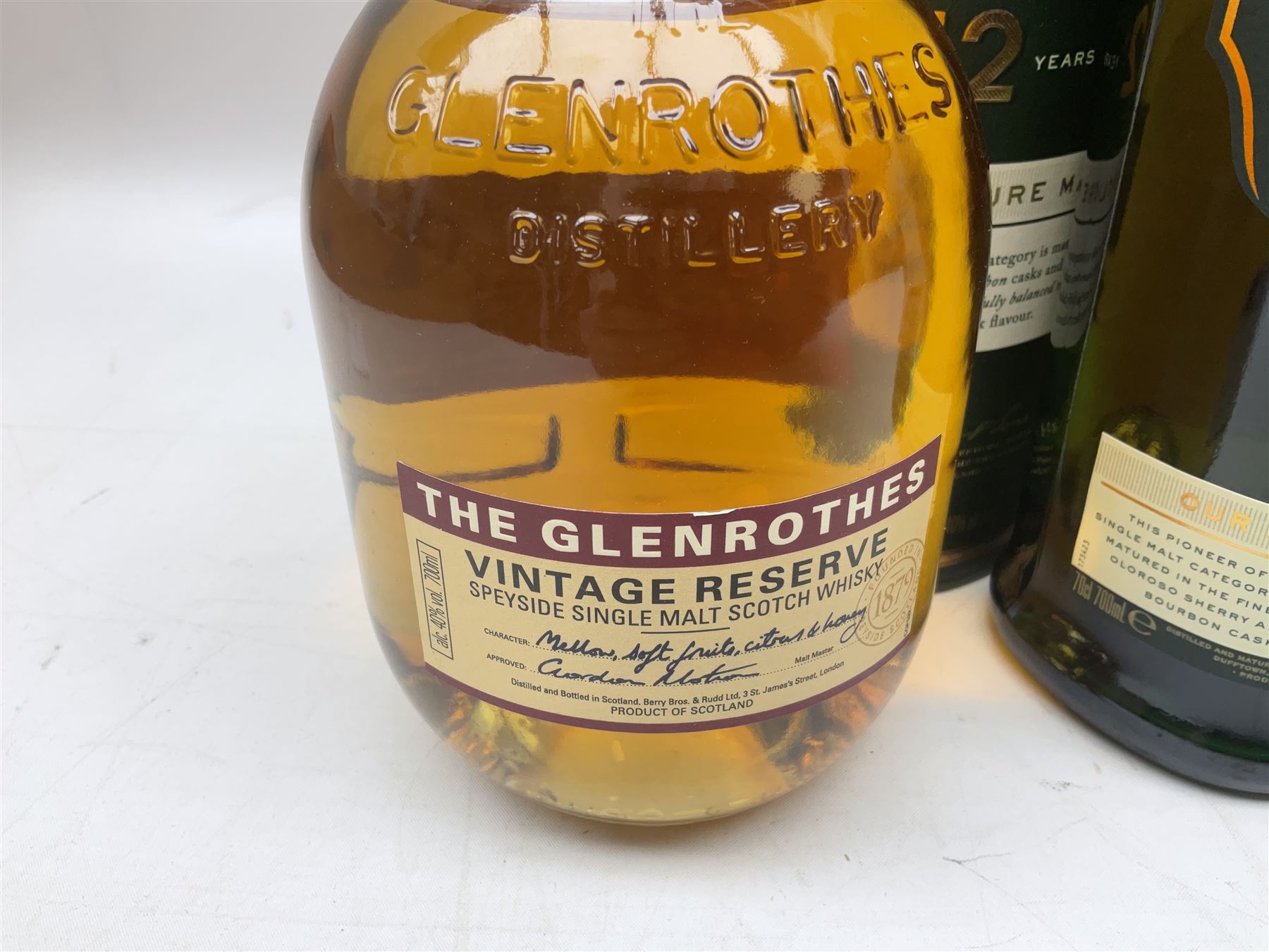 Scapa, The Orcadian single malt Scotch whisky, 70cl, 40% vol, Glenallachie, distillery edition speyside single malt Scotch whisky, 70cl, 40% vol, Glenfiddich, 12 year old, single malt Scotch whisky, 70cl, 40% vol and the Glenrothes, vintage reserve single malt whisky, 700ml, 40% vol (4)