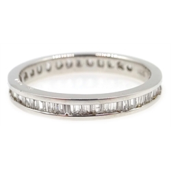  White gold baguette diamond eternity ring, hallmarked 18ct diamonds approx 0.8 carat  