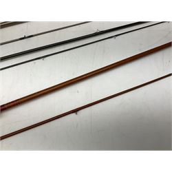 Shakespeare 'Composite Beachcaster 1332-300' 10ft two piece rod with Shakespeare alpha reel, Elastiglas two piece fly rod, Ryobi Masterline carbon fibre 'Pioneer PIF 85 Fly 8' 6