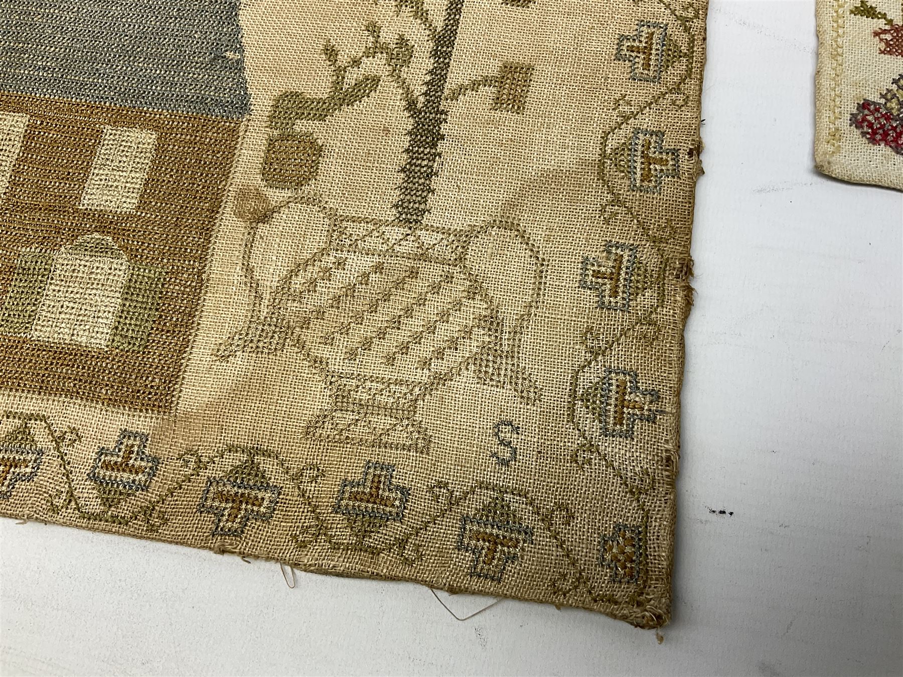 Two 19th century needlework samplers, comprising an example worked with the alphabet by Mary Easingwood 1844, together with a larger example by Sarah Starther, largest example H52cm 