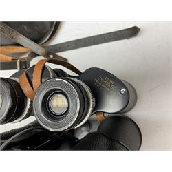 Nine cased pairs of binoculars, to include Tohyoh 22x70, Greenkat 7x- 12x50, Chinon, Fisher-Dietz 7x50, etc