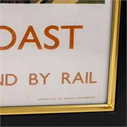 Two reproduction British Railway posters, comprising Yorkshire Coast and Scarborough examples, both framed, H100cm