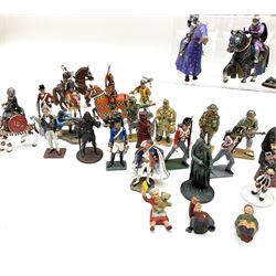 Over seventy cast metal figures by Del Prado, Corgi Icon, NLP etc including Napoleonic War, WW1 and WW2, knights on horseback and other mounted figures etc; all unboxed