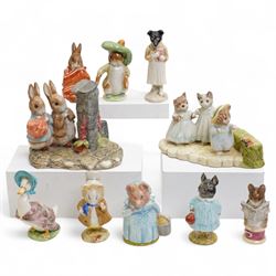 Ten Beswick Beatrix Potter figures, including Aunt Pettitoes, Amiable Guinea Pig, Pickles, Hiding From the Cat etc  