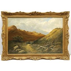 P Kilner (British 20th century): Upland River Landscapes, pair oils (one on canvas, one on board) signed 50cm x 75cm (2)