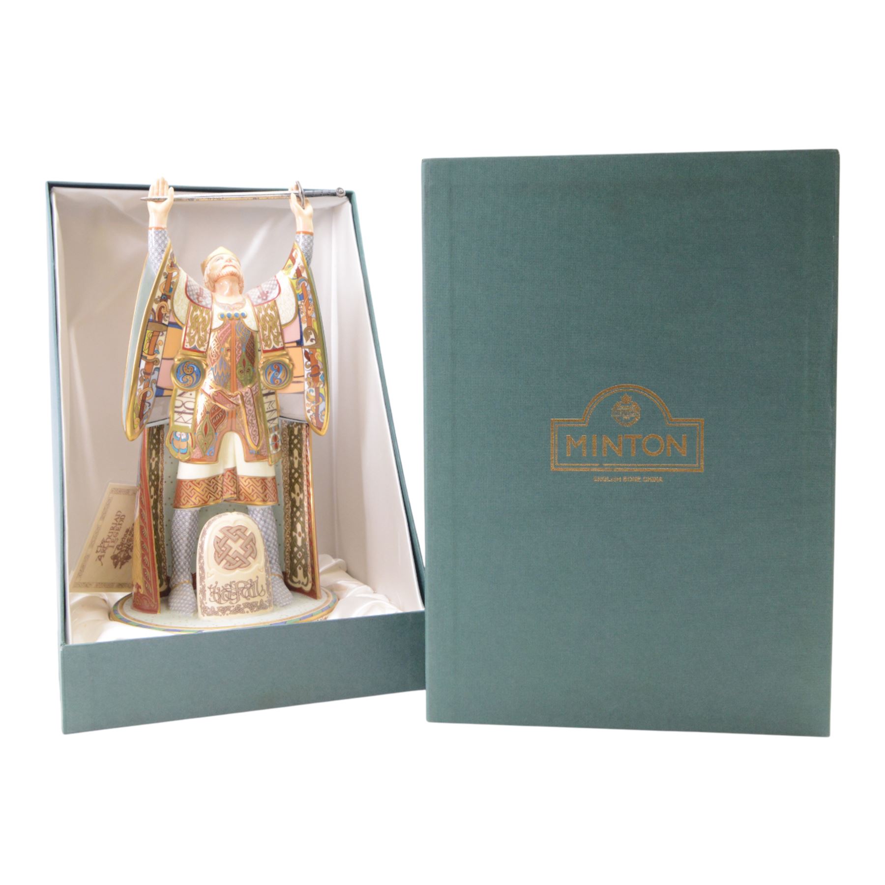 Minton The Arthurian Legend, Arthur The Once & Future King, MN1, limited edition 69/250 by John Ablitt, within the original box and certificate, H40cm