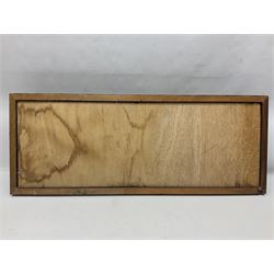 Taxidermy: Rainbow trout (Oncorchynchus mykiss), skin mount set above a pebbled river bed with reeds and grasses, set against blue painted back drop, H34cm, L88cm