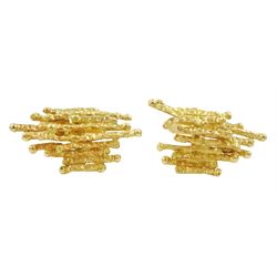 Andrew Grima pair of 18ct gold 'twig' de